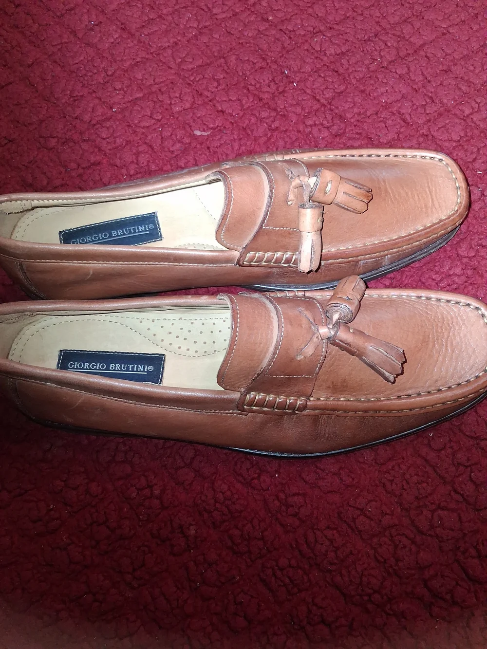 Giorgio Brutini Tan Leather Tassel Slip-On Loafers 10M